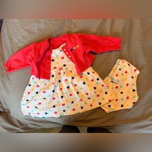 Little Me heart dress set